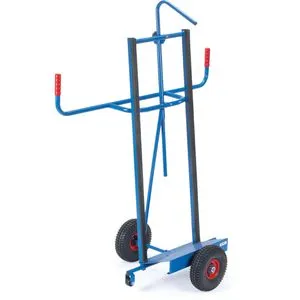 fetra Plattenkarre 2076 - Robuste Sackkarre mit 350kg Tragkraft - Sackkarre für den Längstransport von Platten, mit rutschsicherer Schaufel und einstellbarem Niederhalter für maximale Sicherheit. Ideal für Bau und Handwerk.