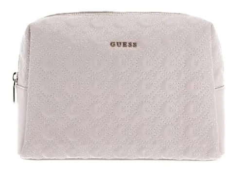 GUESS Large Top Zip Cosmetic Bag Light Pink in pink von GUESS