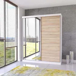 Moderner Schwebetürenschrank Bono 05, 160 cm - Schwebetürenschrank in Weiß/Sonoma mit großen Spiegeln, platzsparend und stilvoll, ideal für jedes Schlafzimmer.