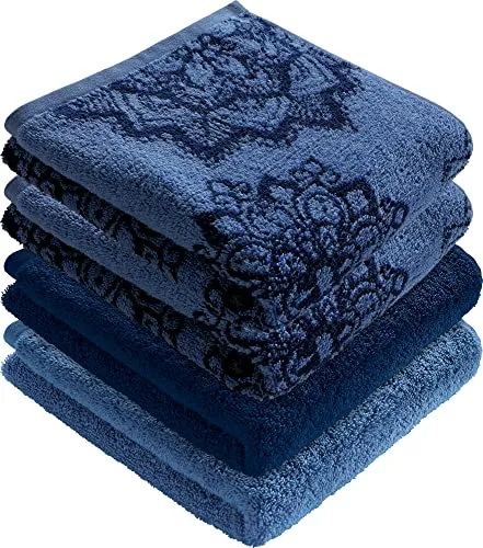 Erwin Müller Handtuch Bühl 4er-Pack blau/dunkelblau von Erwin Müller