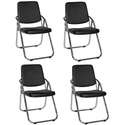 hjh OFFICE Klappstuhl 4er Pack ESTO Kunstleder - Bürostühle - Praktischer Klappstuhl mit Kunstlederbezug, ideal für Konferenzräume und Schulungen, platzsparend und einfach zu verstauen.