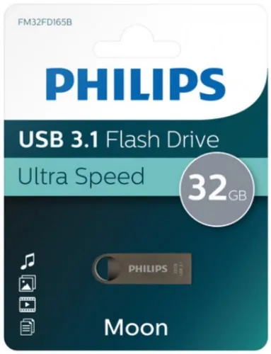Philips 32GB Speicherstick Moon Aluminium grau USB 3.1 USB-Stick