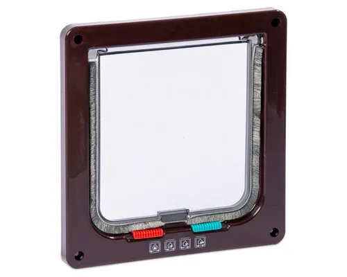 Karlie Katzentür 4-Wege-Verschluss - 19,2 cm x 20 cm, wetterfest und zugluftsicher für optimale Kontrolle von Ein- und Ausgang