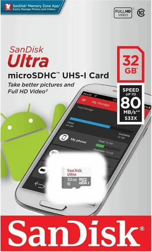 SANDISK Ultra® 32GB Micro SD Speicherkarte SDHC UHS-I Class 10 80MB/s