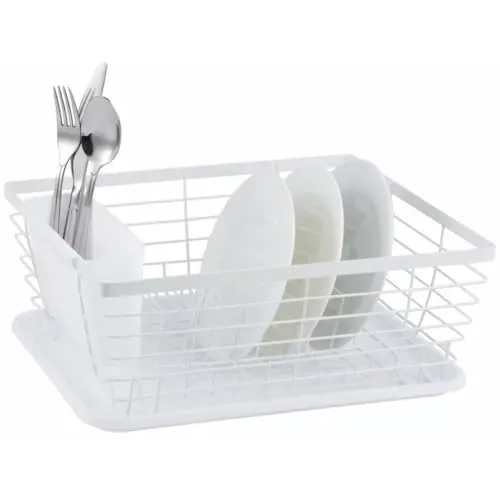 KING HOFF Geschirrtrockner Abtropfgestell Abtropfkorb Geschirrabtropfer Abtropfständer (Weiß)