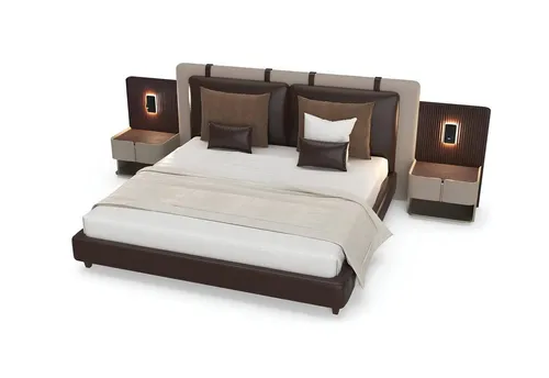 Xlmoebel Schlafzimmer-Set Luxus Schlafzimmermöbel Set mit elegantem Design und Stauraum, (3-tlg., 3tlg. Schlafzimmer Set (Bett +2x Nachttisch), Hergestellt in Europa