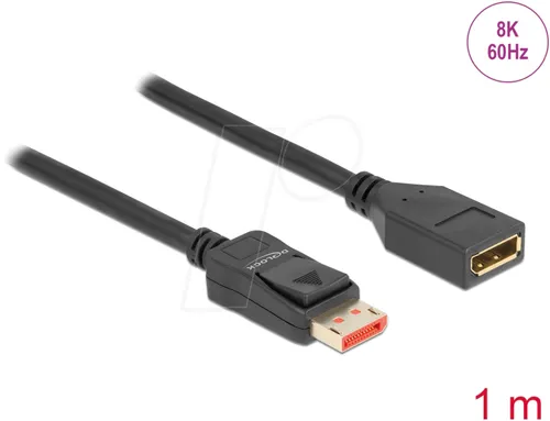 DELOCK 87070 - DisplayPort Verlängerungskabel, 8K 60 Hz, 1 m