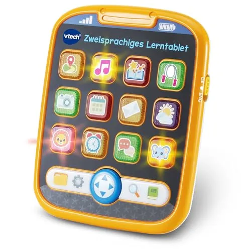 VTech Baby Zweisprachiges Lerntablet – Spielerisch erste Wörter auf Deutsch und Englisch Lernen – Mit 12 leuchtenden Tasten, interaktiven Spielmodi und Musik – Für Babys von 9-36 Monaten