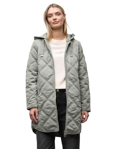 Damen Steppmantel mit Kapuze - Damen-Mäntel mit abnehmbarer Kapuze und praktischen Seitentaschen, ideal für kalte Tage und modischen Schutz.