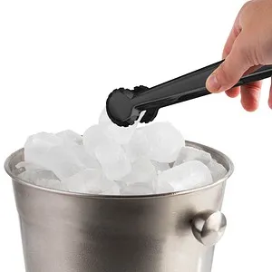 APS 75855 Eiszange, Eiswürfelzange, hochglanzpoliert, mit Befestigungsclip, Edelstahl, Gunmetal-Look