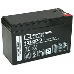 Q-Batteries 12LCP-9 | 12V 9Ah AGM Deep Cycle Akku - Batterien & Akkus, wartungsfreier AGM-Akku mit hoher Zyklenfestigkeit, ideal für erneuerbare Energien und mobile Stromversorgung.