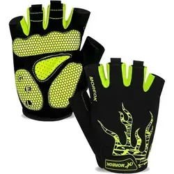 Fahrradhandschuhe Halbfinger 5MM Gel Rutschfest MTB Gelb M