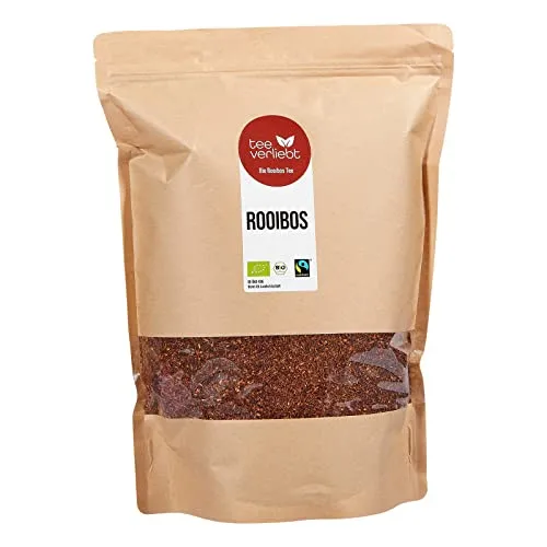 teeverliebt - Bio Rooibos Tee 1000 g I loser Bio Rotbuschtee I Rotbuschtee lose nach Fairtrade Standard I Koffeinfreier Tee aus biologischem Anbau I leckerer Roiboostee 1 kg