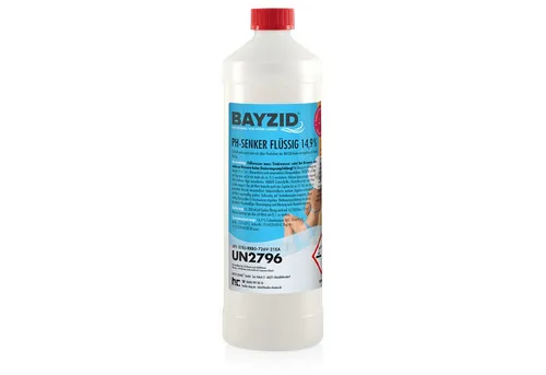 kg BAYZID pH Minus flüssig 14,9% - effektiver pH Senker für Poolwasser, lagerstabil und mit Kindersicherheitsverschluss ausgestattet