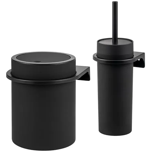 bremermann rundes Bad-Set Savona 2tlg. mit Softtouch-Oberfläche - Badausstattung Sets, modernes Design mit gummierter Softtouch-Oberfläche und praktische Wandhalterung für platzsparende Montage.