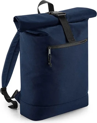 BagBase BG286 | Recycled Roll-Top Backpack, 32 x 44 x 13 cm - Farbe: Navy - Größe: 32 x 44 x 13 cm