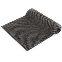 Blumtal Badematte 60x120 cm Hochflor Chenille - Dunkelgrau - Badematten & Badteppiche - Superweich und saugstark, rutschfest mit Oeko-TEX Zertifikat für ein sicheres und hygienisches Badeerlebnis.