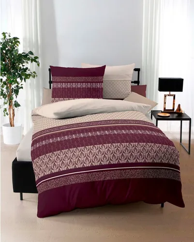 Kaeppel Biber Bettwäsche Valencia bordeaux 135x200 cm von Kaeppel