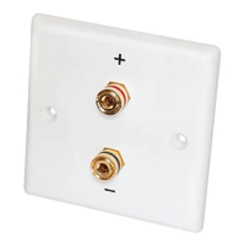 Dynavox LS-Wand-Anschlußblende Kunststoff. 2 Bananenbuchsen 85 x85 mm 050003