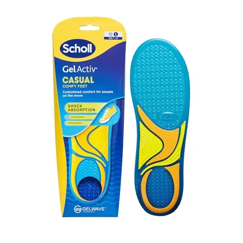 Scholl GelActiv Casual Einlegesohlen für Damen und Herren, Ganztägige Bequeme Füße, Memory Foam Dämpfung und GelWave Technologie