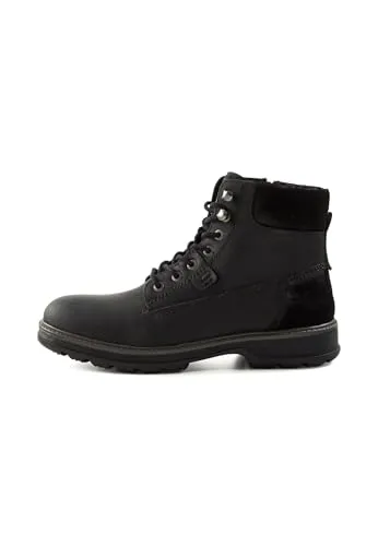 Camel Active Resist Herren Schnürstiefel Schwarz Größe 41 - Wanderschuhe mit warmem Futter und robustem Leder, ideal für kalte Tage und Outdoor-Aktivitäten.