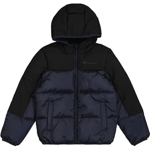 CHAMPION Legacy Steppjacke Kinder - Sky Captain, Größe 128 - Funktionsjacke aus leichtem, wasserabweisendem Material mit fester Kapuze und praktischen Fronttaschen; ideal für aktive Kinder im Herbst/Winter.