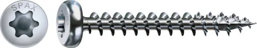 SPAX Universalschraube, 4,5 x 40 mm, 500 Stück, Vollgewinde, Halbrundkopf, T-STAR plus T20, 4CUT, WIROX - 0201010450405
