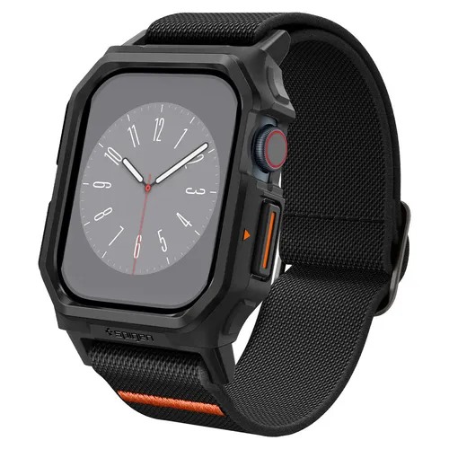 Spigen Lite Fit Pro Hülle mit Armband für Apple Watch 10 46mm - Matt Schwarz - Smartwatch Ersatzarmbänder mit sportlichem Design und 360°-Schutz für Ihre Apple Watch, ideal für den aktiven Lebensstil.