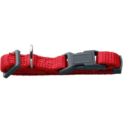 Hunter Hundehalsung London Vario Basic, verstellbares Nylon Hundehalsband, Sicherheitsverschluss mit Verriegelung, reißfest, leicht & schnelltrocknend, pflegeleicht, Farbe: rot, Größe: XXS-XS/1