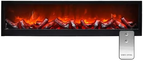 LED Wandkamin Elektrokamin mit realistischer Flammensimulation 60x20cm