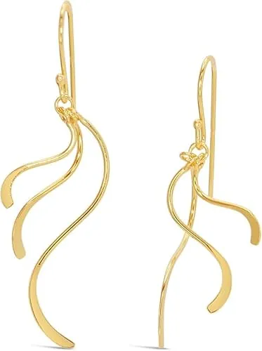 Ars-Argenti Paar Ohrhänger - Glamouröse 18K doppelt vergoldete Ohrhänger - Elegante Ohrhänger aus massivem, hypoallergenem Material, glanzvoll vergoldet und wasserfest - ideal für jeden Anlass.