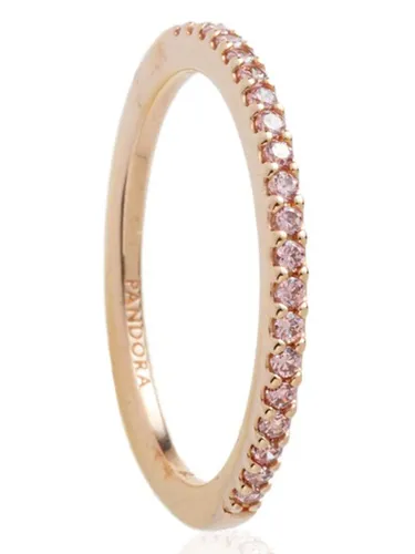PANDORA Timeless Funkelnder Rosafarbener Pavé-Band Ring in rosegold von Pandora