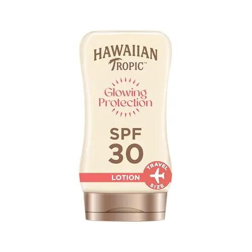 Hawaiian Tropic Glowing Protection Sunscreen 100 ml - Sonnenschutzmittel mit LSF 30, wasserfest und mit luxuriöser Sheabutter für geschmeidige Haut und tropischen Duft – ideal für sonnige Abenteuer!
