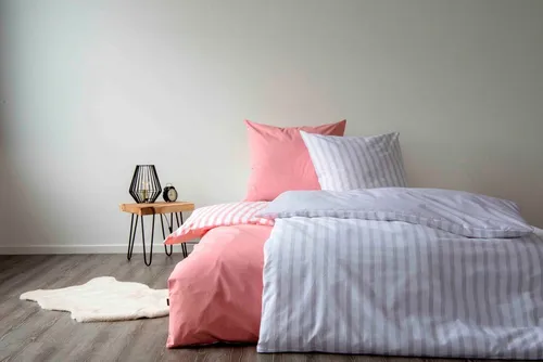 SETEX Baumwoll-Wendebettwäsche, 2-teiliges Set in Kieselgrau - Hochwertiges 2er-Set Wendebettwäsche aus 100 % Baumwolle, temperaturausgleichend und hautsympathisch. Perfekte Passform und schadstoffgeprüft nach Oeko-Tex Richtlinien.