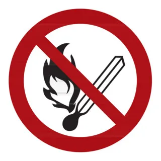 Verbotszeichen Feuer, offenes Licht und Rauchen verboten, Typ: 02200