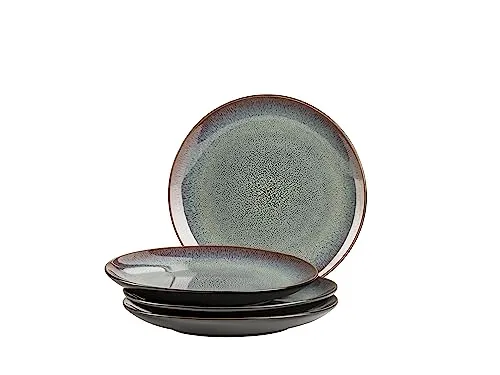 MÄSER Dessertteller 20 cm, 4-er Set, postsicher - Teller Set aus hochwertigem Steinzeug in einzigartigen Naturfarbtönen, mikrowellen- und spülmaschinengeeignet – ideal für den täglichen Gebrauch.