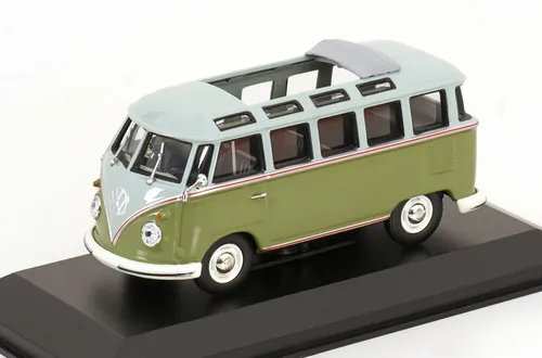 Minichamps VW T1 Samba Bus 1963 in Grün/Lightgrey