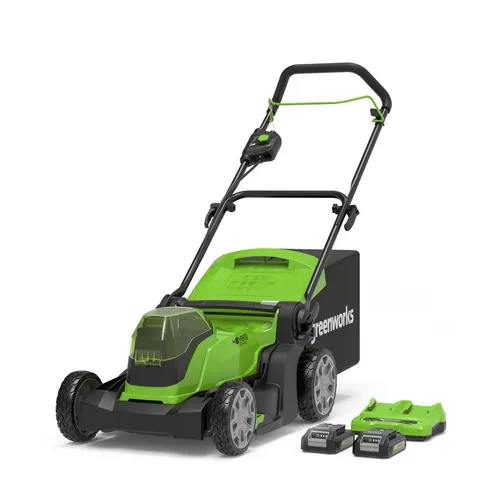 48V (2x24V) Akku Rasenmäher 41cm 50L Greenworks G24X2LM41K2X, mit 2x2Ah Batterie