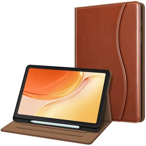Fintie Hülle für Samsung Galaxy Tab S6 Lite 10.4 2024/2022/2020, Soft TPU Rückseite Gehäuse Schutzhülle mit S Pen Halter und Dokumentschlitze, Braun