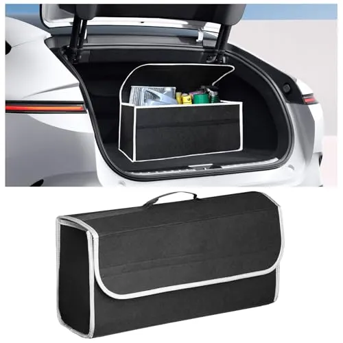 Auto Kofferraum Organizer,Faltbar Kofferraumtasche mit Klettbändern, Rutschfest Filz Tasche für Den Kofferraum, Auto box Kofferraum Toolbag Unverzichtbares Autozubehör für alle Fahrzeuge (1 Stück)
