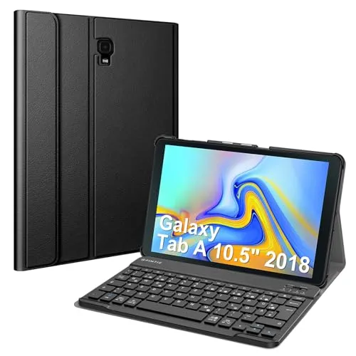 FINTIE Tastatur Hülle für Samsung Galaxy Tab A 10.5 - Tablet-Tastaturen mit ultradünnem Design und abnehmbarer Bluetooth-Tastatur für komfortables Tippen, ideal für unterwegs. Perfekter Schutz und praktische Auto Sleep/Wake Funktion.