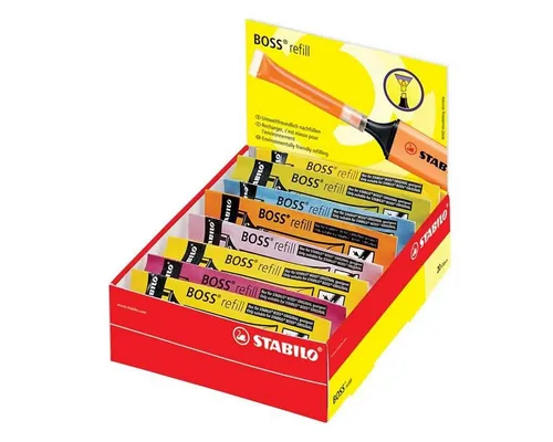 Produktbild STABILO Hefter STABILO BOSS Refill Nachfüllpatrone - 20 Stück - 9 Farben