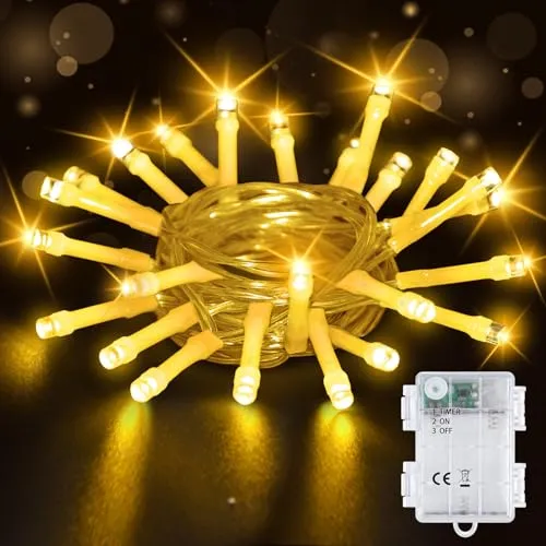 Bzavor 2M 20 LED Lichterkette mit Batterie, Timer 6h und IP65 Wasserdicht