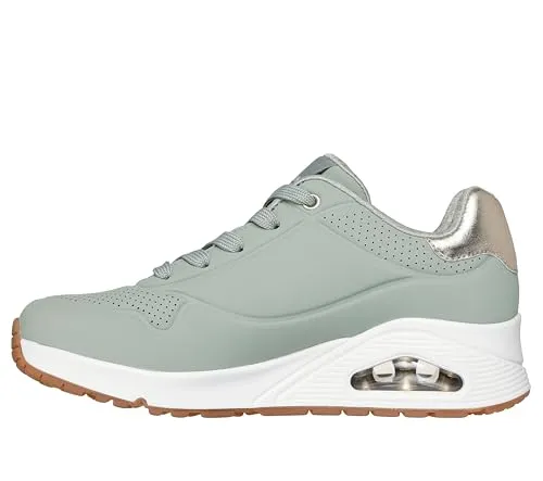 Skechers Damen Schnürer Uno Golden Air in Grün, Größe 39 - Modischer Schnürer aus weichem Synthetik mit Skechers Air-Cooled Memory Foam® für optimalen Komfort und eine flexible Gummisohle für besten Grip – ideal für den Alltag!