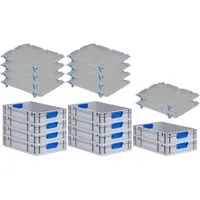 SparSet 10x Eurobox NextGen Color mit Auflagedeckel - Aufbewahrungsboxen: Robuste Eurobox aus stabilen Polypropylen, temperaturbeständig und ideal für Lagerung und Transport. Ergonomische Griffmulden sorgen für einfachen Transport und effizientes Sortieren.