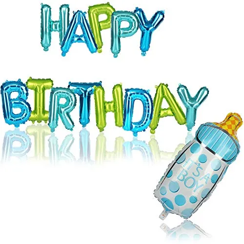 COM-FOUR® 2-teiliges Set Ballons, Geburtstagsdeko mit Folien-Ballon