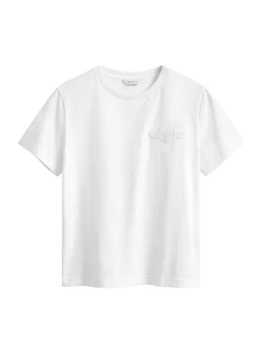 GANT Damen T-Shirt Tonal Shield Weiß XL