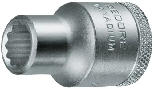GEDORE Steckschlüsseleinsatz, Nuss, 1/2'' 12,5 mm Antrieb, 12-kant, 15 mm Weite, Werkzeug, D 19 15, Stahl verchromt
