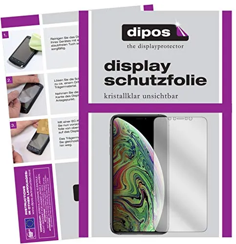 dipos I 6X Schutzfolie klar kompatibel mit Apple iPhone XS Max Folie Displayschutzfolie