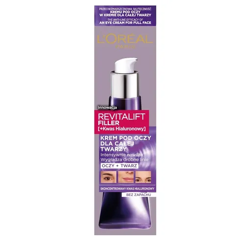 L’Oréal Paris Revitalift Filler Feuchtigkeitscreme 30 ml für Gesicht und Augen